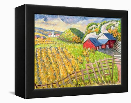 Wheat Harvest, Kamouraska, Quebec-Patricia Eyre-Framed Premier Image Canvas