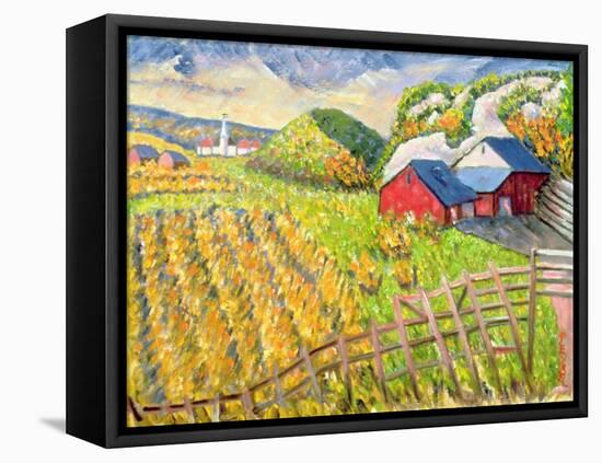 Wheat Harvest, Kamouraska, Quebec-Patricia Eyre-Framed Premier Image Canvas