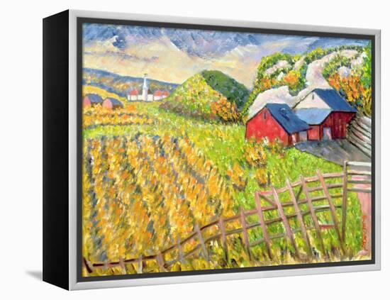 Wheat Harvest, Kamouraska, Quebec-Patricia Eyre-Framed Premier Image Canvas