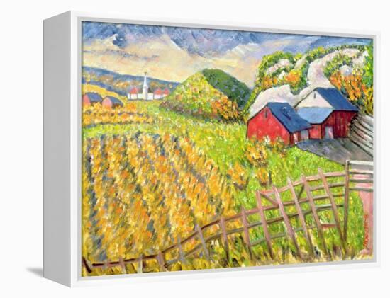 Wheat Harvest, Kamouraska, Quebec-Patricia Eyre-Framed Premier Image Canvas