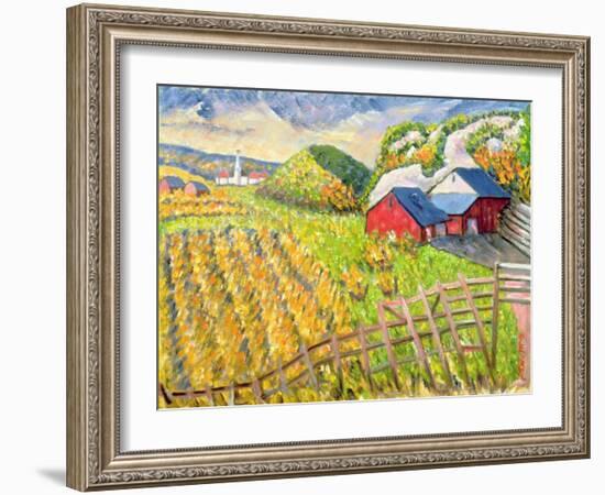 Wheat Harvest, Kamouraska, Quebec-Patricia Eyre-Framed Giclee Print