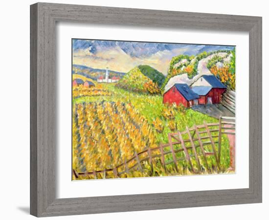 Wheat Harvest, Kamouraska, Quebec-Patricia Eyre-Framed Giclee Print