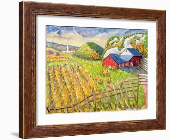 Wheat Harvest, Kamouraska, Quebec-Patricia Eyre-Framed Giclee Print