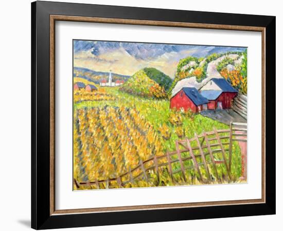 Wheat Harvest, Kamouraska, Quebec-Patricia Eyre-Framed Giclee Print