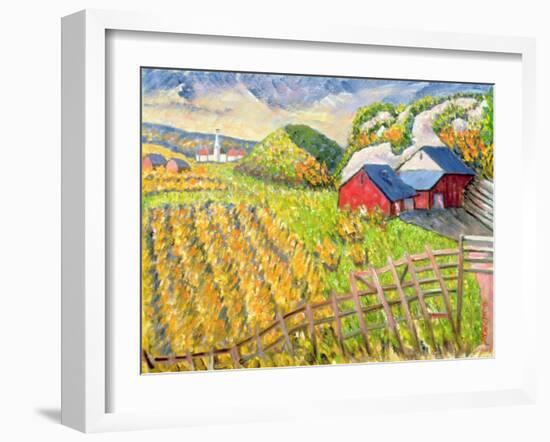 Wheat Harvest, Kamouraska, Quebec-Patricia Eyre-Framed Giclee Print