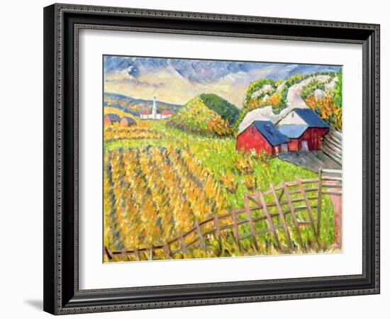 Wheat Harvest, Kamouraska, Quebec-Patricia Eyre-Framed Giclee Print