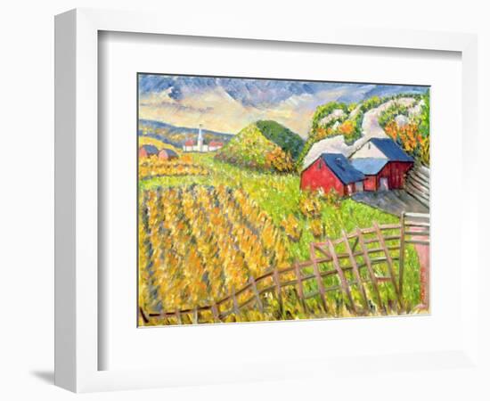 Wheat Harvest, Kamouraska, Quebec-Patricia Eyre-Framed Premium Giclee Print