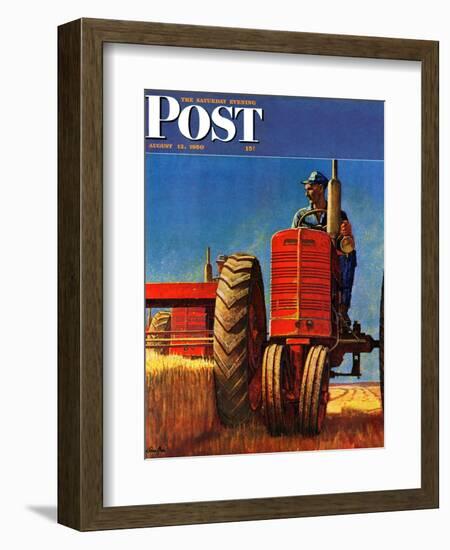 "Wheat Harvest" Saturday Evening Post Cover, August 12, 1950-Mead Schaeffer-Framed Giclee Print