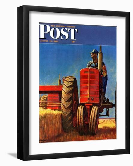 "Wheat Harvest" Saturday Evening Post Cover, August 12, 1950-Mead Schaeffer-Framed Giclee Print