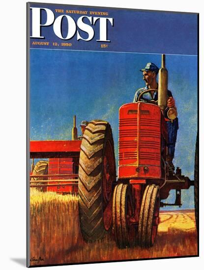 "Wheat Harvest" Saturday Evening Post Cover, August 12, 1950-Mead Schaeffer-Mounted Giclee Print