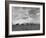 Wheat Harvest Time with Two Lines of Combines Lining Up in Field with Threatening Sky-Joe Scherschel-Framed Photographic Print