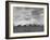 Wheat Harvest Time with Two Lines of Combines Lining Up in Field with Threatening Sky-Joe Scherschel-Framed Photographic Print