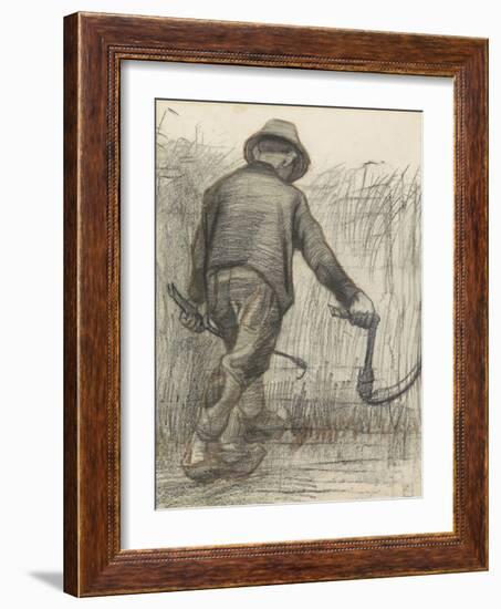 Wheat Mower with Hat, Seen from Behind, C. 1870-90-Vincent van Gogh-Framed Art Print