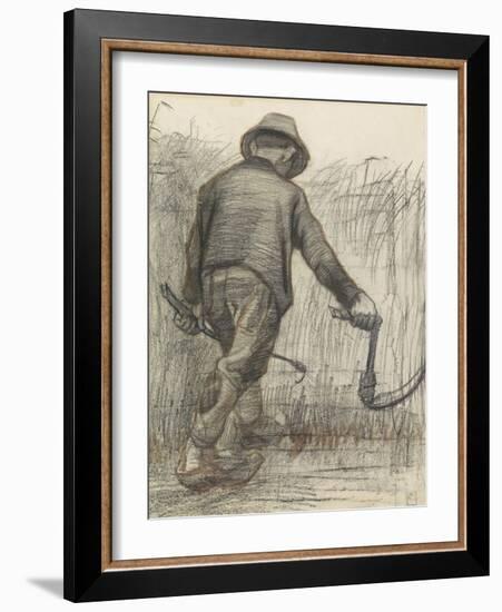 Wheat Mower with Hat, Seen from Behind, C. 1870-90-Vincent van Gogh-Framed Art Print