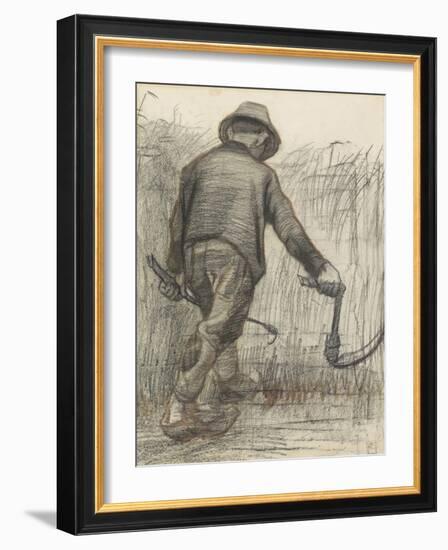 Wheat Mower with Hat, Seen from Behind, C. 1870-90-Vincent van Gogh-Framed Art Print