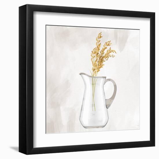 Wheat Vase 1-Kimberly Allen-Framed Art Print