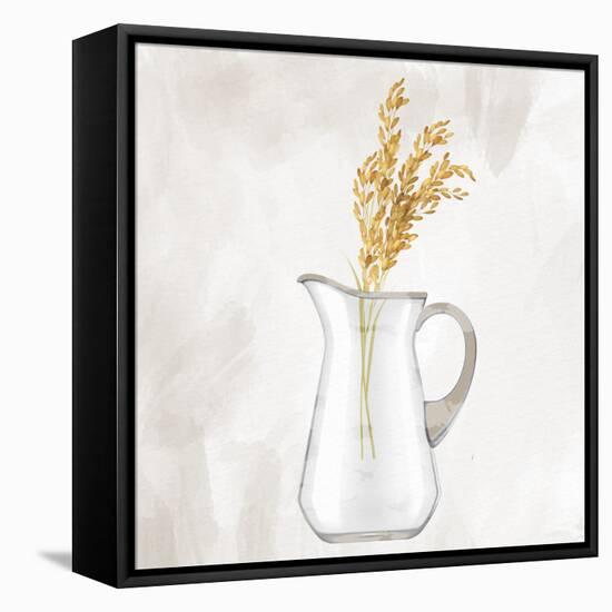 Wheat Vase 1-Kimberly Allen-Framed Stretched Canvas