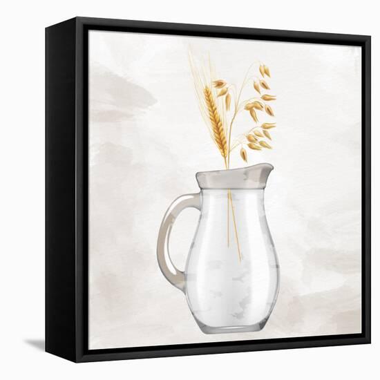 Wheat Vase 2-Kimberly Allen-Framed Stretched Canvas