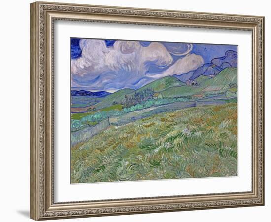 Wheatfield and Mountains, c.1889-Vincent van Gogh-Framed Giclee Print