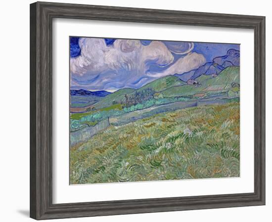 Wheatfield and Mountains, c.1889-Vincent van Gogh-Framed Giclee Print