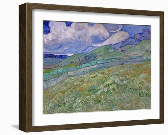 Wheatfield and Mountains, c.1889-Vincent van Gogh-Framed Giclee Print