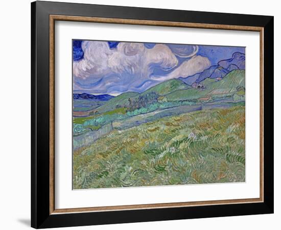 Wheatfield and Mountains, c.1889-Vincent van Gogh-Framed Giclee Print