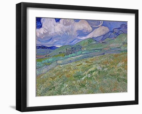 Wheatfield and Mountains, c.1889-Vincent van Gogh-Framed Giclee Print