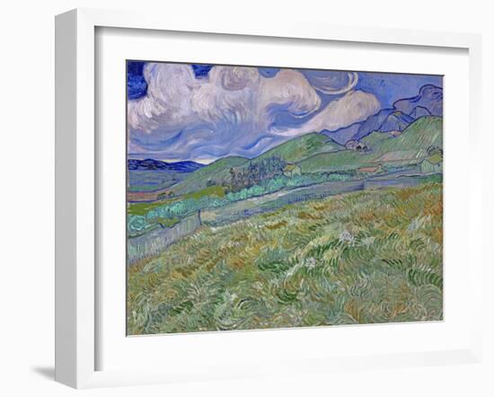 Wheatfield and Mountains, c.1889-Vincent van Gogh-Framed Giclee Print