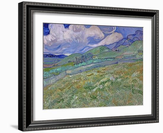 Wheatfield and Mountains, c.1889-Vincent van Gogh-Framed Giclee Print