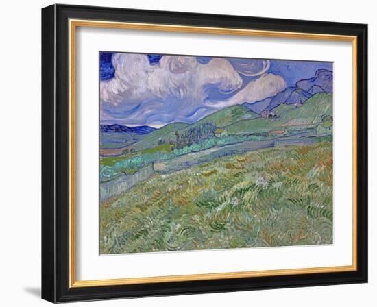 Wheatfield and Mountains, c.1889-Vincent van Gogh-Framed Giclee Print