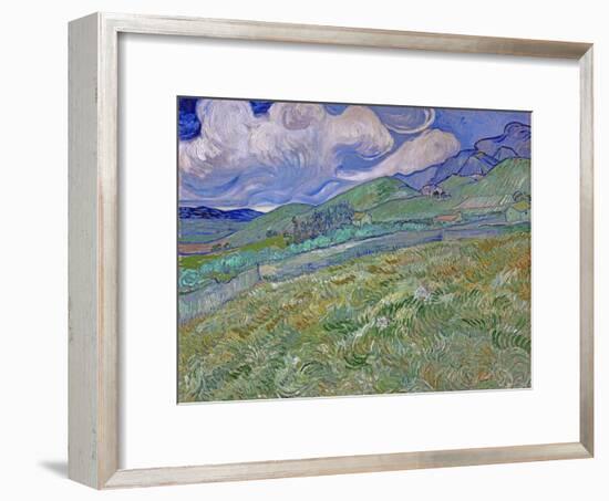 Wheatfield and Mountains, c.1889-Vincent van Gogh-Framed Premium Giclee Print