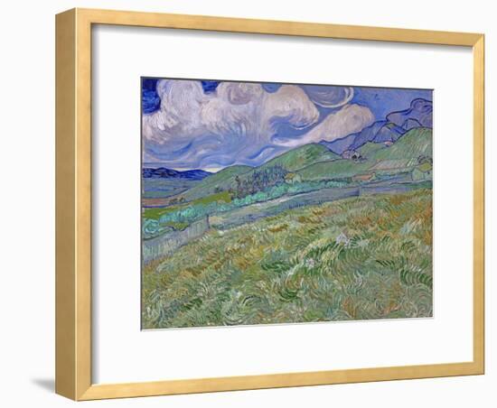 Wheatfield and Mountains, c.1889-Vincent van Gogh-Framed Premium Giclee Print