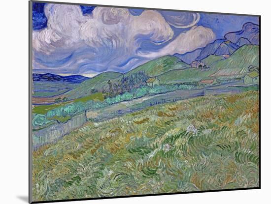 Wheatfield and Mountains, c.1889-Vincent van Gogh-Mounted Premium Giclee Print