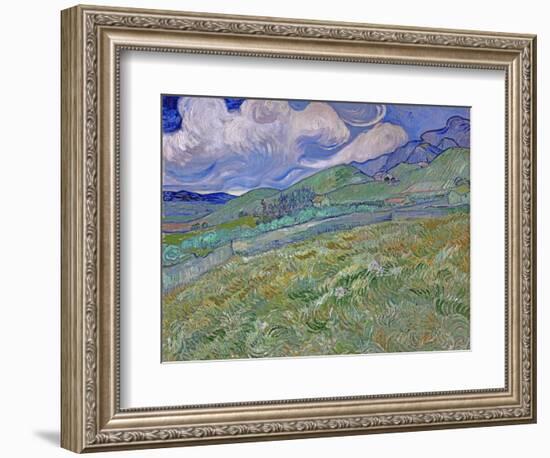 Wheatfield and Mountains, c.1889-Vincent van Gogh-Framed Giclee Print