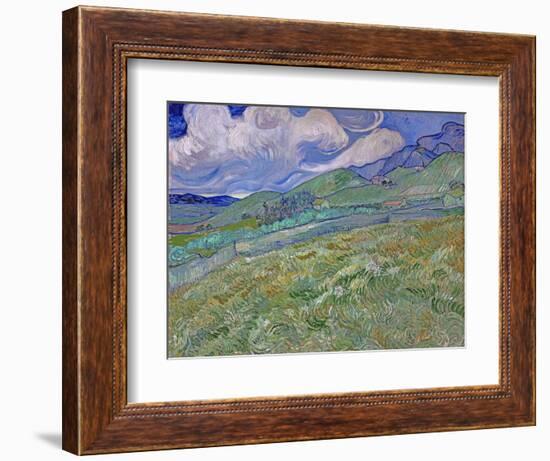 Wheatfield and Mountains, c.1889-Vincent van Gogh-Framed Giclee Print