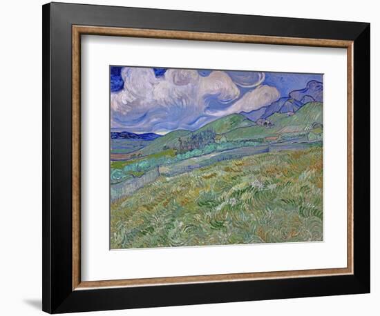 Wheatfield and Mountains, c.1889-Vincent van Gogh-Framed Giclee Print