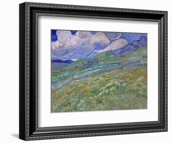 Wheatfield and Mountains, c.1889-Vincent van Gogh-Framed Giclee Print