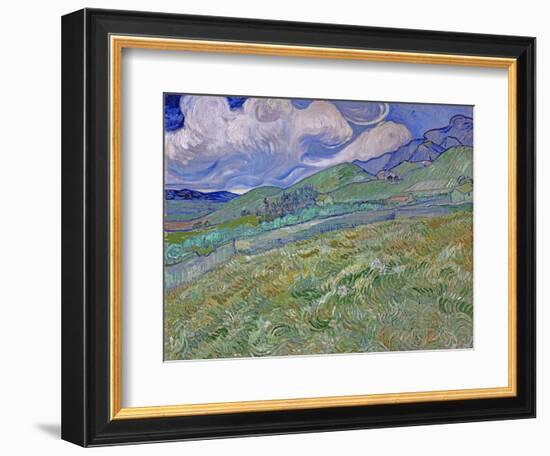 Wheatfield and Mountains, c.1889-Vincent van Gogh-Framed Giclee Print