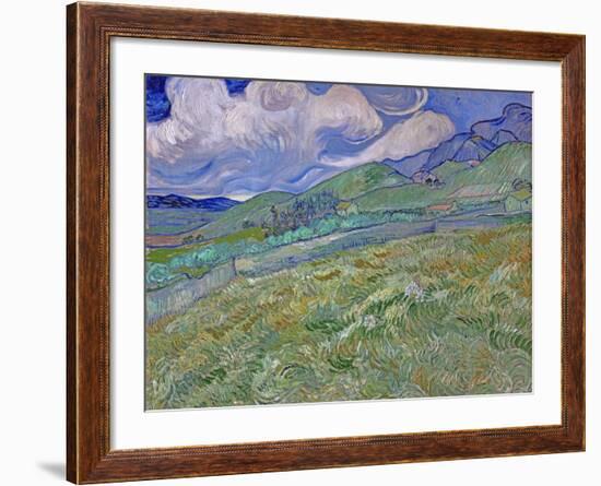 Wheatfield and Mountains, c.1889-Vincent van Gogh-Framed Giclee Print