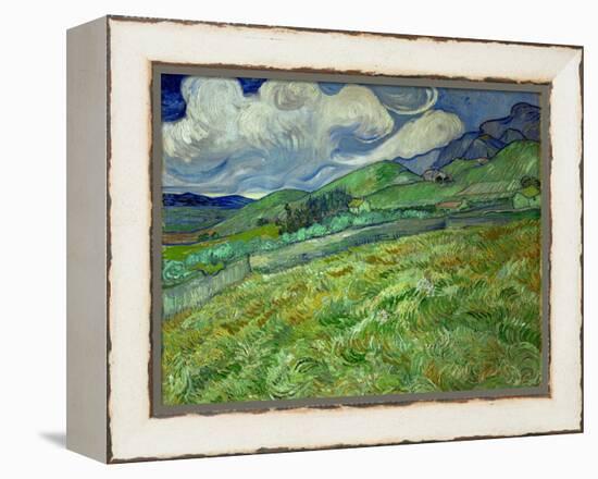 Wheatfield and mountains, June 1889 Canvas, 70,5 x 88,5 cm SMK 1840.-Vincent van Gogh-Framed Premier Image Canvas