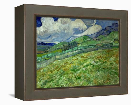 Wheatfield and mountains, June 1889 Canvas, 70,5 x 88,5 cm SMK 1840.-Vincent van Gogh-Framed Premier Image Canvas