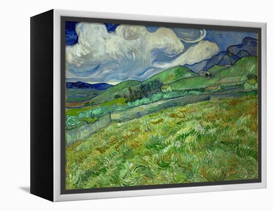 Wheatfield and mountains, June 1889 Canvas, 70,5 x 88,5 cm SMK 1840.-Vincent van Gogh-Framed Premier Image Canvas