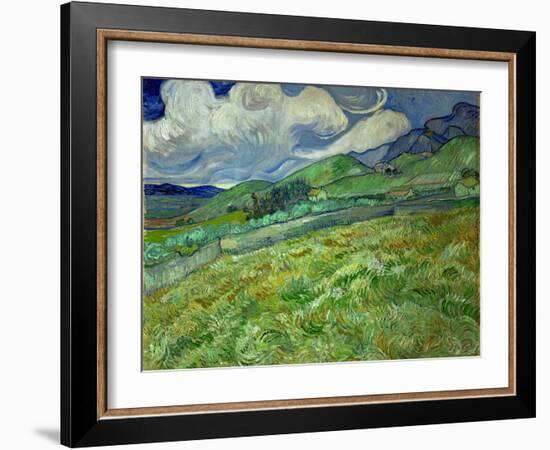 Wheatfield and mountains, June 1889 Canvas, 70,5 x 88,5 cm SMK 1840.-Vincent van Gogh-Framed Giclee Print