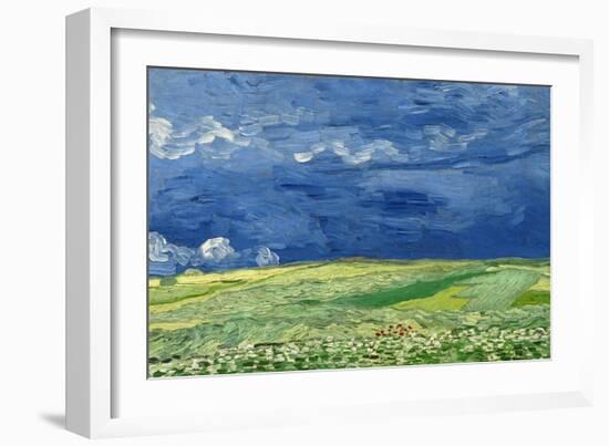 Wheatfield under Thunderclouds, 1890-Vincent van Gogh-Framed Premium Giclee Print