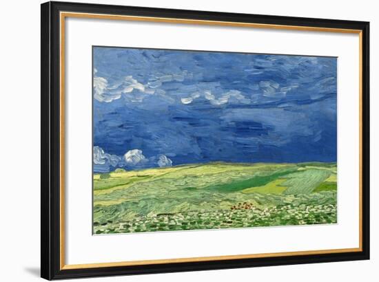 Wheatfield under Thunderclouds, 1890-Vincent van Gogh-Framed Premium Giclee Print