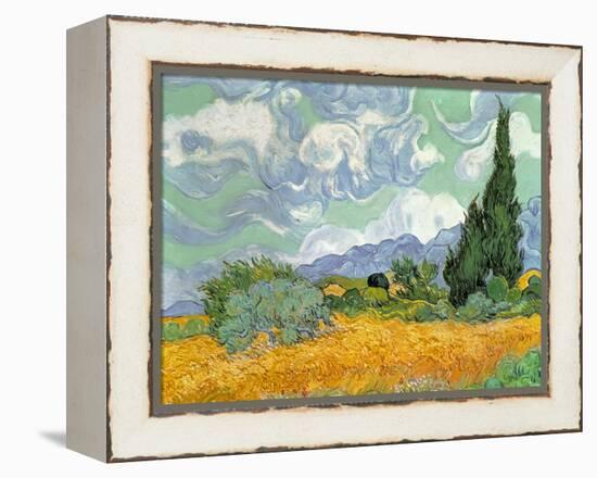 Wheatfield with Cypresses, 1889-Vincent van Gogh-Framed Premier Image Canvas