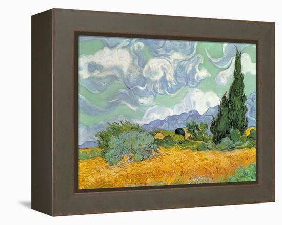 Wheatfield with Cypresses, 1889-Vincent van Gogh-Framed Premier Image Canvas