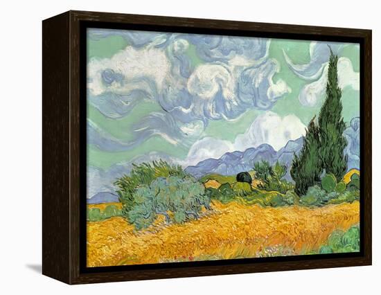 Wheatfield with Cypresses, 1889-Vincent van Gogh-Framed Premier Image Canvas