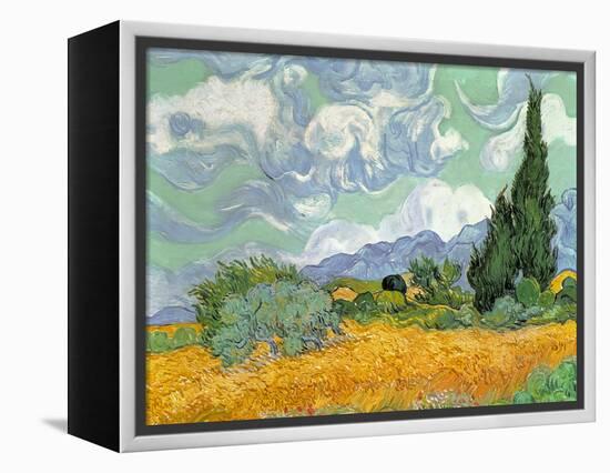 Wheatfield with Cypresses, 1889-Vincent van Gogh-Framed Premier Image Canvas