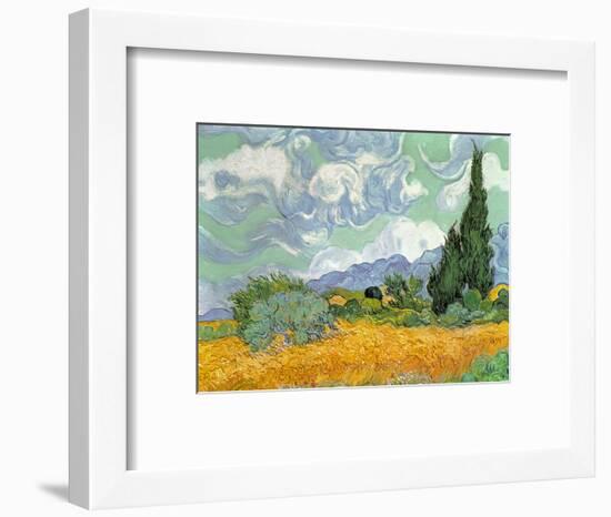 Wheatfield with Cypresses, 1889-Vincent van Gogh-Framed Premium Giclee Print